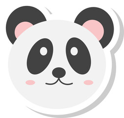 panda face sticker, animal icons.