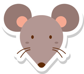 rat face sticker, animal icons.