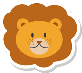 lion face sticker, animal icons.