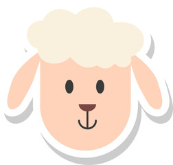 sheep face sticker, animal icons.