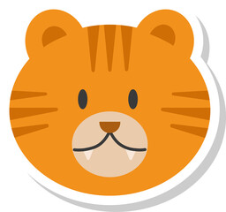 tiger face sticker, animal icons.