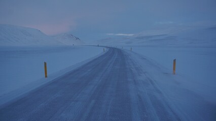 Frozen road, Iceland