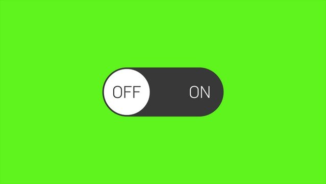 Switch on and switch off button. Power digital button. Click control. Turning on-off animation.