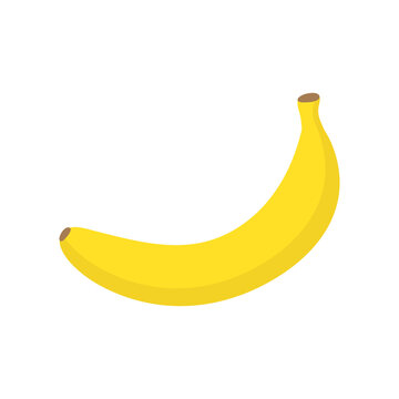 Banana in cartoon style isolated on white background