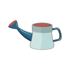 Garden watering can in flat style