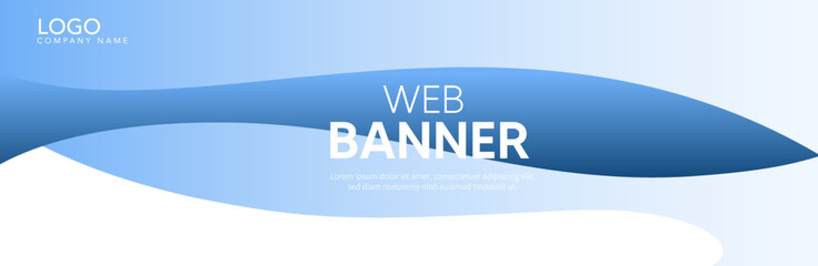 button with text, Blue banner