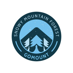 Wolf on Snowy Peak - Badge Logo Template