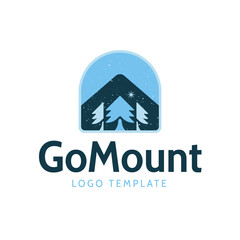 Wolf on Snowy Peak - Logo Template
