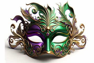 colorful metal Mardi Gras mask illustration