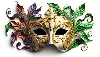 mardi gras Creative Festival Mask Illustration on white background