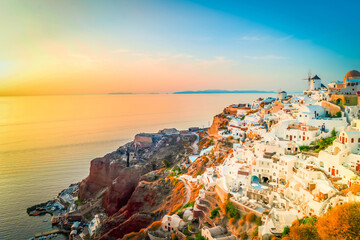 Oia village at night, Santorini