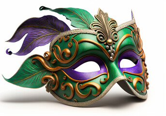 Festive Carnival Mask Illustration mardi gras on white background