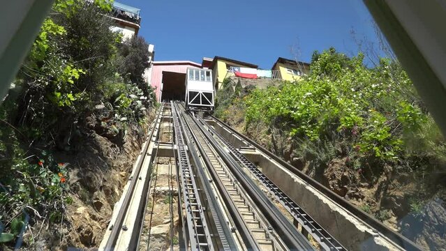 historical elevators or funiculars of Valparaiso.