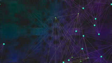 Naklejka na ściany i meble Abstract node network background image.