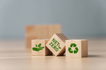 net zero concept and carbon neutral Zero net greenhouse gas emissions target Long-term,...