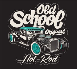 american hot rod car vector illustration and print