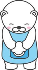 bear polar chef cooking bakery cartoon character icon