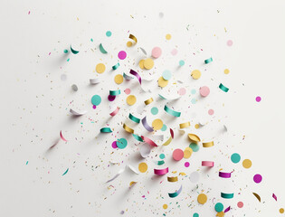 a white background with confetti for any celebrations created by generative AI