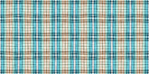  Teal rustic coastal beach house border check fabric tile. Seamless sailor flannel edging trim textile. Gingham blur rustic banner ribbon endless tape.