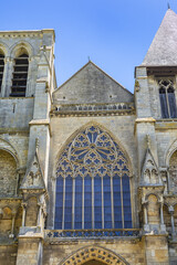 View of Le Mans Notre-Dame de la Couture (Eglise de la Couture, XII century). Notre-Dame de la Couture - formerly abbey church of Saint-Pierre de la Couture. Le Mans, Pays-de-la-Loire, France.