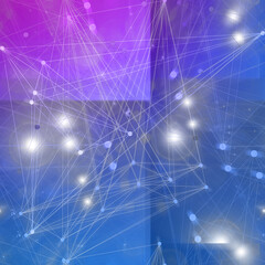 Abstract node network background image.