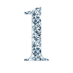Shining Diamonds numbers. Part of a set which includes uppercase and lowercase letters, symbols.