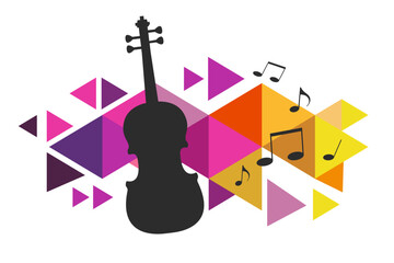 Music graphic with violin.