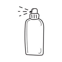 Spray bottle, air freshener or aerosol vector. Spraypaint or hairspray outline symbol isolated on white background. Vector Illustration