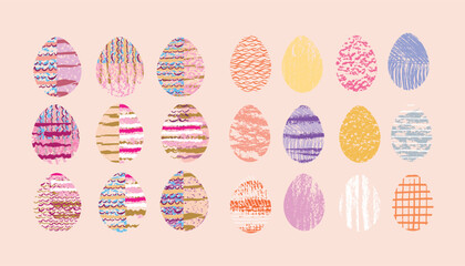 Happy Easter icon colored easter eggs Trendy Easter concept design Vector abstract hand drawn modern illustration