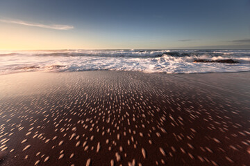 Waves reaching Ilbarritz beach at Biarritz, Basque Country.