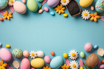 Fototapeta na wymiar Easter holiday background. Generative AI