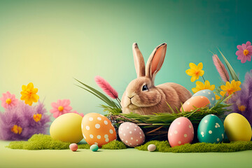 Easter holiday background. Generative AI