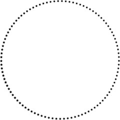 Stars of various sizes arranged in a circle.  Black star shape, round frame, border vector image