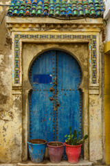 Morocco. Essaouira. A typical old door in the medina