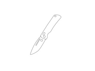 Knife symbol Black and White Stock Photos and Images. Knife Outline Images. Military combat icon in outlin. Kitchen knife vector icon. Hand-drawn color illustration. Black White Chef Knife
