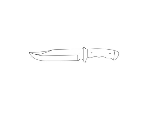 Kitchen knife vector icon. Hand-drawn color illustration. Black White Chef Knife Stock. Knife symbol Black and White Stock Photos and Images. Knife Outline Images. Military combat