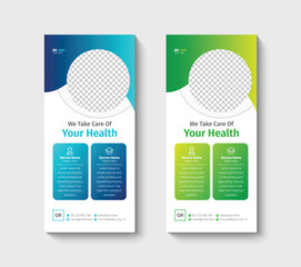 Medical rack card dl flyer design template