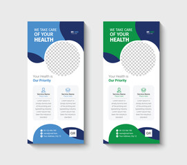 Medical rack card dl flyer design template