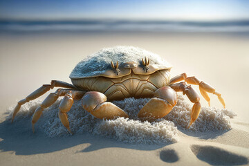 Fototapeta na wymiar Sand Crab, Red Spider Crab. Generative AI.