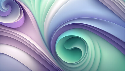 Fototapeta premium Mint-Green Sky-Blue Lavender Abstract Background Gradient with Swirl Texture Effect