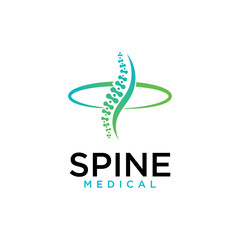 Spine logo design, Medical Chiropractic Logo In White Isolated Background, Chiropractic Logo Template Design Vector, Emblem, Design Concept, Creative Symbol, Icon