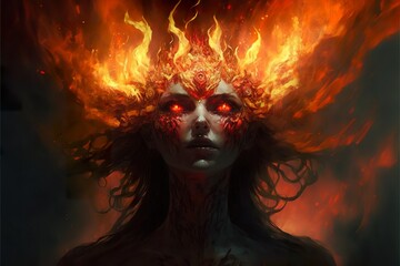 Fire elemental created with Generative AI 