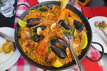 Paellea, traditional spanish food - Barcelona     