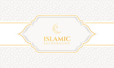 Islamic Background for ramadan. luxury golden abstract white background. Template for banner, greeting card, poster, advertising
