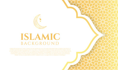 Islamic background for ramadan. Luxury golden abstract white background. Template for banner, greeting card, poster, advertising