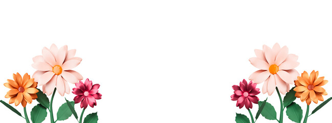 Spring concept floral banner cutout