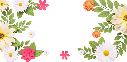 Spring concept floral banner cutout