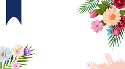 Spring concept floral banner cutout