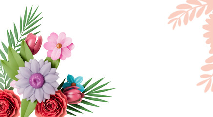 Spring concept floral banner cutout