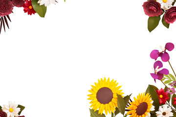Spring concept floral banner cutout